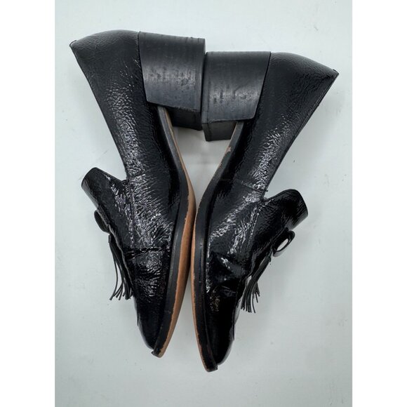 Rebecca Minkoff Edie Black Patent Leather Tassel Loafers Size 8M - Picture 7 of 12